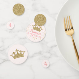 Pink Gold Princess Custom Birthday Table Confetti