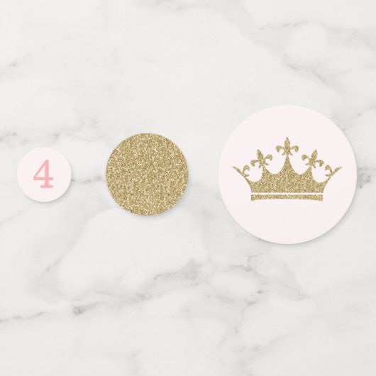Pink Gold Princess Custom Birthday Table Confetti (Achterkanten)
