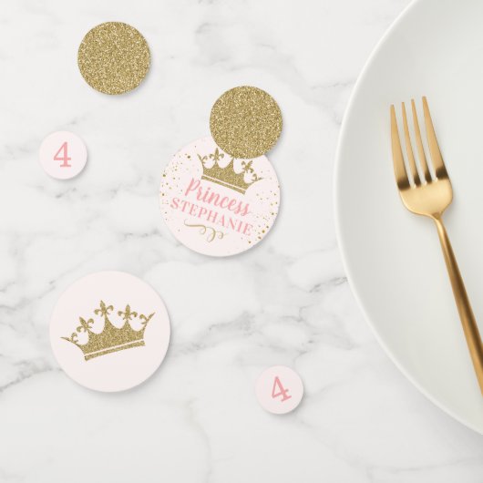 Pink Gold Princess Custom Birthday Table Confetti (Groep)