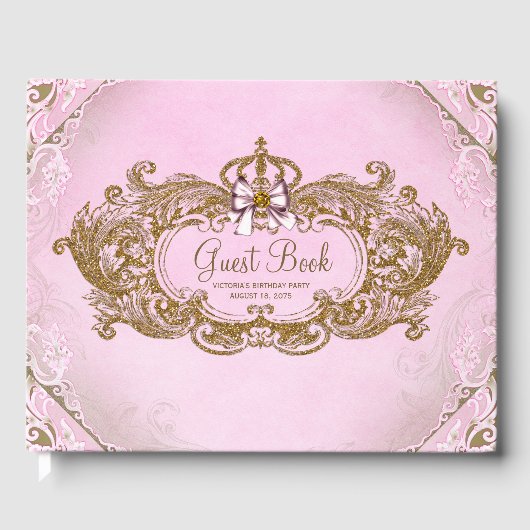 Pink Gold Princess gastenboek (Voorkant)