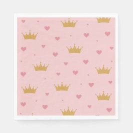 Pink & Gold Princess Pattern Napkin Servet