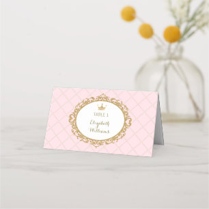 Pink Gold Princess Place Cards Table Number Plaatskaartje