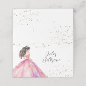 Pink Gold Princess Quinceañera Plaatskaartje (Buitenkant ongevouwen)