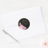 Pink Gold Princess Quinceañera Ronde Sticker (Envelop)