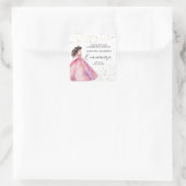 Pink Gold Princess Quinceañera Vierkante Sticker (Tas)