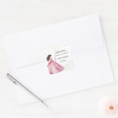 Pink Gold Princess Quinceañera Vierkante Sticker (Envelop)
