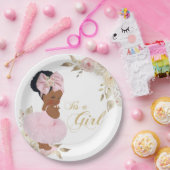 Pink Gold Princess Tutu Baby shower Paper Bord (Feest)
