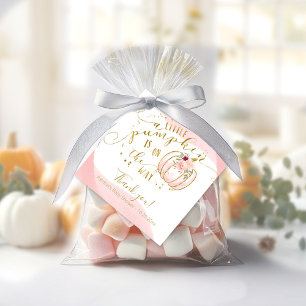 Pink Gold Pumpkin Herfst Baby shower Dank u wel Bedankjes Labels