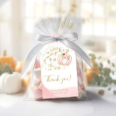 Pink Gold Pumpkin Herfst Baby shower Dank u wel Cadeaulabel