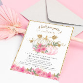 Pink Gold Pumpkin Virtual Baby shower Invitation