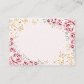 Pink Gold Quinceanera Reception Details Informatiekaartje (Achterkant)