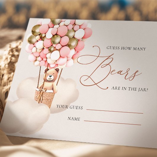 Pink Gold raden hoeveel Beren ballonnen tickets Informatiekaartje