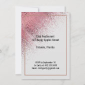 Pink Gold Rain Happy Retirement Party  Kaart (Achterkant)