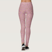 Pink Gold Raindrop Modern Trendy Yoga Leggings (Achterkant)
