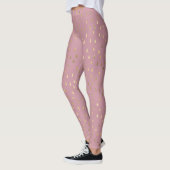Pink Gold Raindrop Modern Trendy Yoga Leggings (Links)