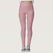 Pink Gold Raindrop Modern Trendy Yoga Leggings (Voorkant)