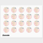 Pink Gold Ribbon Happy Nieuwjaarsgroet Ronde Sticker (Vel)
