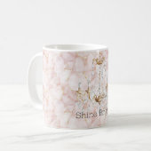 Pink Gold Rose Petals Floral Chandelier Koffiemok (Voorkant links)