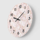 Pink Gold Rose Petals Floral Grote Klok (Hoek)