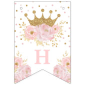 Pink Gold Royal Crown Princess Happy Birthday Vlaggetjes (Tweede vlag)