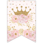 Pink Gold Royal Crown Princess Happy Birthday Vlaggetjes (Eerste vlag)