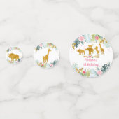 Pink Gold Safari Animal Greenery Birthday Confetti (Voorkanten)