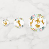 Pink Gold Safari Animal Greenery Birthday Confetti (Achterkanten)