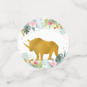 Pink Gold Safari Animal Greenery Birthday Confetti (Kleine voorkant)