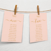 Pink Gold Script Modern Simple Seating Chart Card 