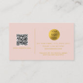Pink Gold Signature Script QR Code Social Media Visitekaartje (Achterkant)