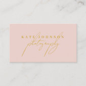 Pink Gold Signature Script QR Code Social Media Visitekaartje (Voorkant)