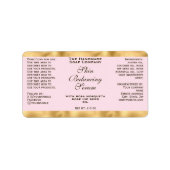 Pink & Gold Small Dropper Bottle Label  (Voorkant)