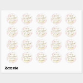 Pink Gold Snowflake Girl Baby shower Ronde Sticker (Vel)