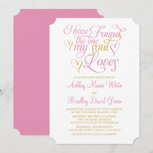 Pink Gold Soul houdt van Heart Wedding Kaart