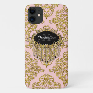 Pink Gold Sparkle  Damask Elegant Glitter Case-Mate iPhone Case