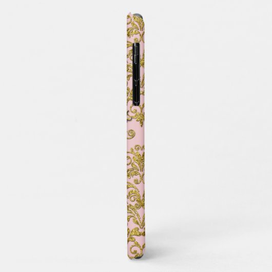 Pink Gold Sparkle  Damask Elegant Glitter Case-Mate iPhone Case (Achterkant/links)