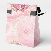 Pink Gold Sparkle Glitter Marble Wedding Bedankdoosjes (Achterkant)