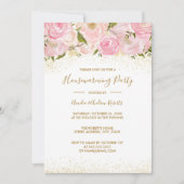 Pink Gold Sparkle Roos housewarming party Kaart (Voorkant)