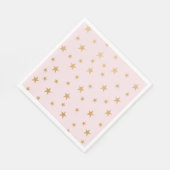 Pink Gold Stars baby shower decor Servet (Hoek)