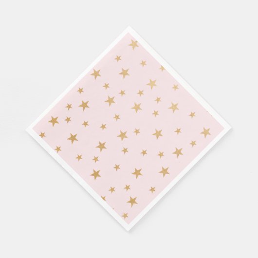 Pink Gold Stars baby shower decor Servet (Hoek)
