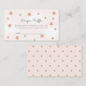 Pink Gold Stars & Clouds Luier Raffle Ticket Informatiekaartje (Voorkant / Achterkant)