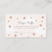 Pink Gold Stars & Clouds Luier Raffle Ticket Informatiekaartje (Voorkant)