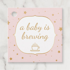 Pink Gold Stars Een baby brouwt dank u Bedankjes Labels