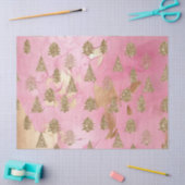Pink Gold Streaks Glitter Glam Kerstbomen Tissuepapier (Craft)
