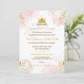 Pink & Gold Sukhmani Sahib Path Invitation Card Kaart (Staand voorkant)