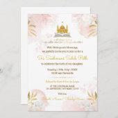Pink & Gold Sukhmani Sahib Path Invitation Card Kaart (Voorkant / Achterkant)
