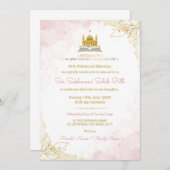 Pink & Gold Sukhmani Sahib Path Invitation Card Kaart (Voorkant / Achterkant)