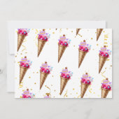 Pink Gold Sweet Ice Cream Birthday Foto Bedankkaart (Achterkant)