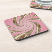 Pink Gold Swirls Onderzetter Set (Linkerzijde)