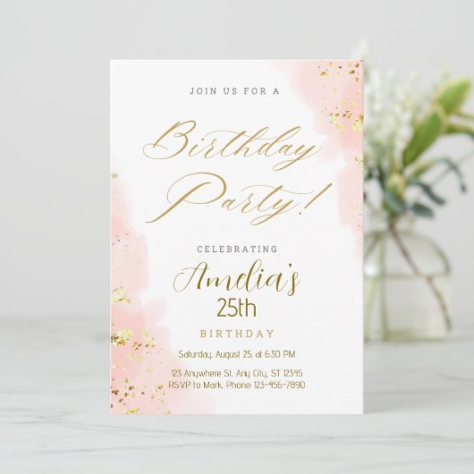 Pink Gold Trendy Kaart (Staand voorkant)